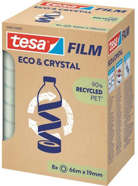 Tesa Eco Crystal Tape, 19mm X 66m, 8 Rl.