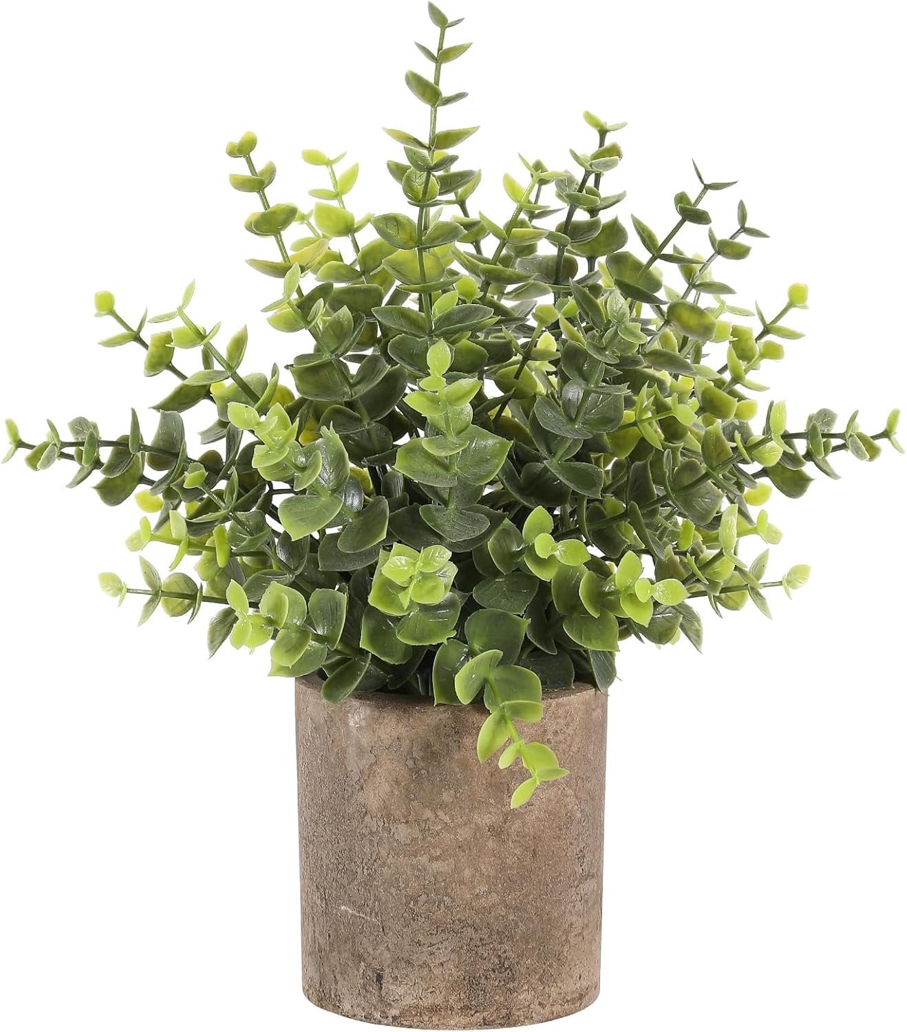Eucalyptus kunstplant in pot voor binnen, decoratieve kleine kunstplant voor thuis en kantoor
