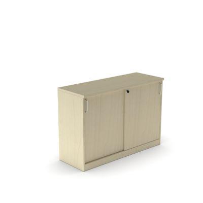 Schiebetürenschrank BEXXSTAR, 2 Ordnerhöhen, H 825 mm, Ahorn-Dekor
