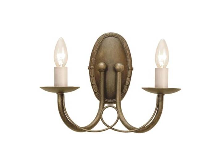 Wandleuchte Lampe Stahl Schwarzes Gold B 26 cm 2 Flammig Flurleuchte