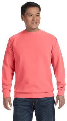 Comfort Colors 1566 Men's Ring Spun Crewneck Sweatshirt in Watermelon size Small   Ringspun Cotton CC1566