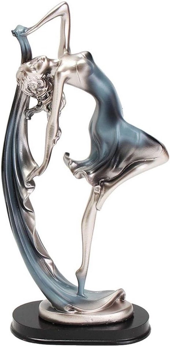 Elegante Danser Beeldje - Ballet Figuur Huisdecoratie - Hars Sculptuur - Hoogte: 33.5 cm