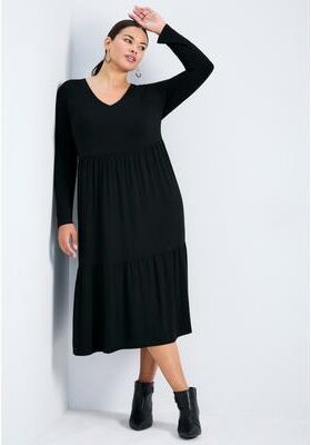 Plus Size Women's Nylah Tiered Knit Dress by Avenue in Ink Shadow (Size 18)