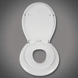 Helloshop26 - WC-Sitz Kinder-WC-Sitz Familien-WC-Sitz mit Absenkautomatik weiß 19_0000680