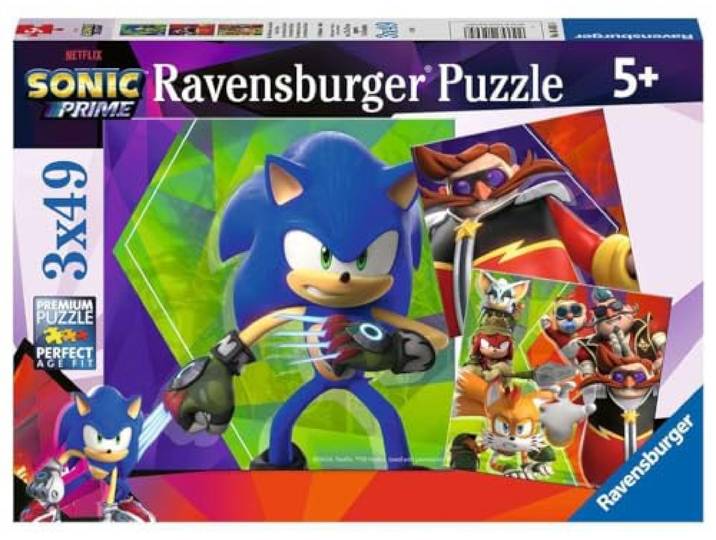 Kinderpuzzle 3x49 Teile - Sonic Prime - Die Abenteuer von Sonic