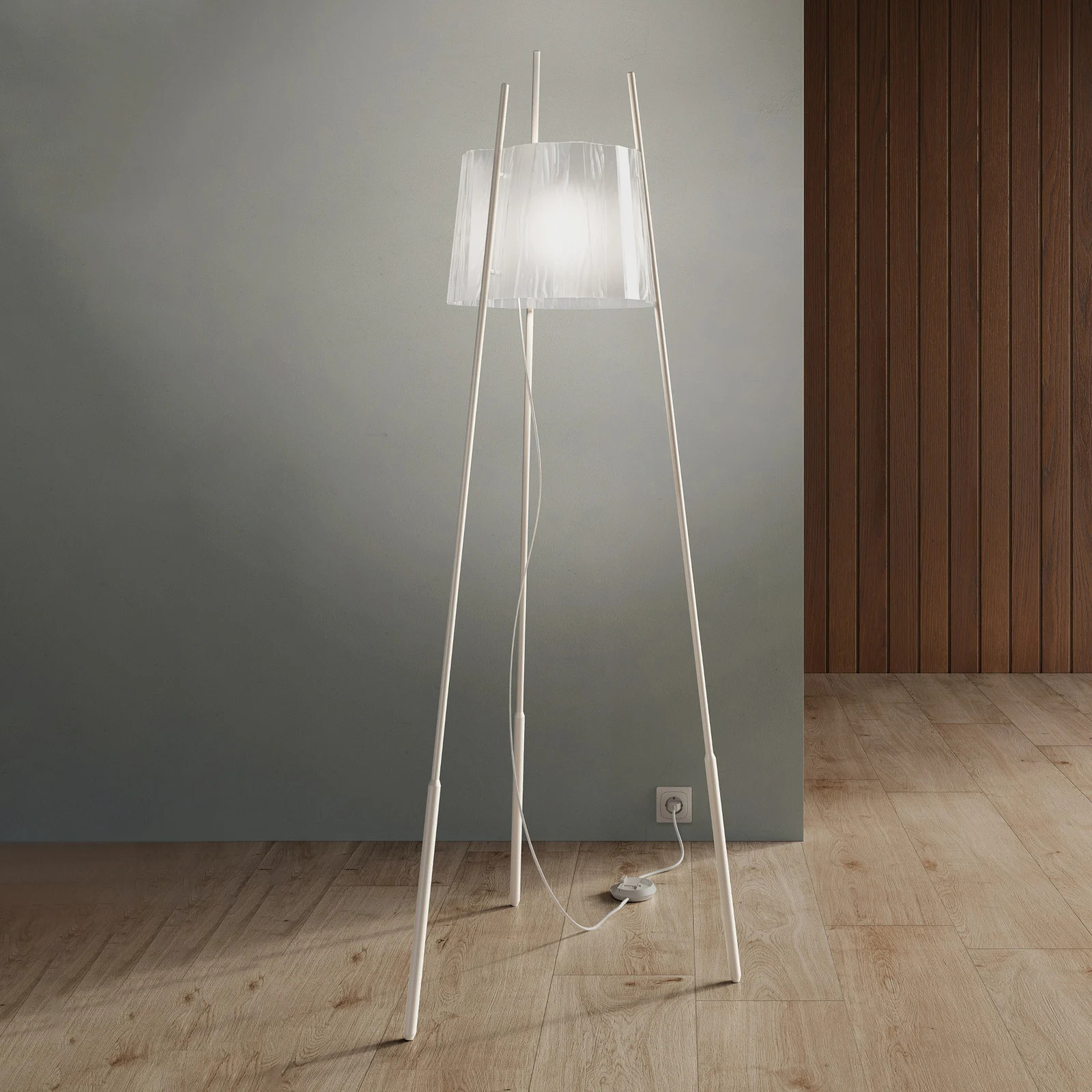 Tyla Vloerlamp White KDLN - Designer Vloerlamp van Metaal met Lampenkap voor de Woonkamer