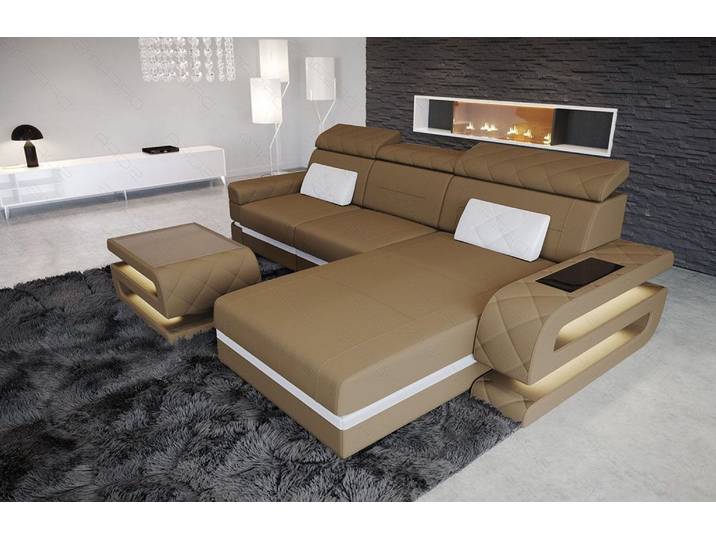 Ecksofa Bologna L-Form aus Stoff