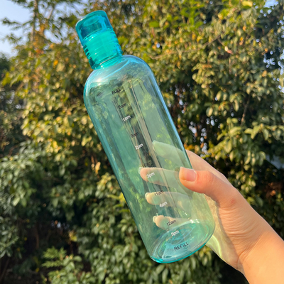 Modern Mode Marketplace Leakproof Motivational Water Bottle With Time Marker For Gym Travel And Daily Hydration green