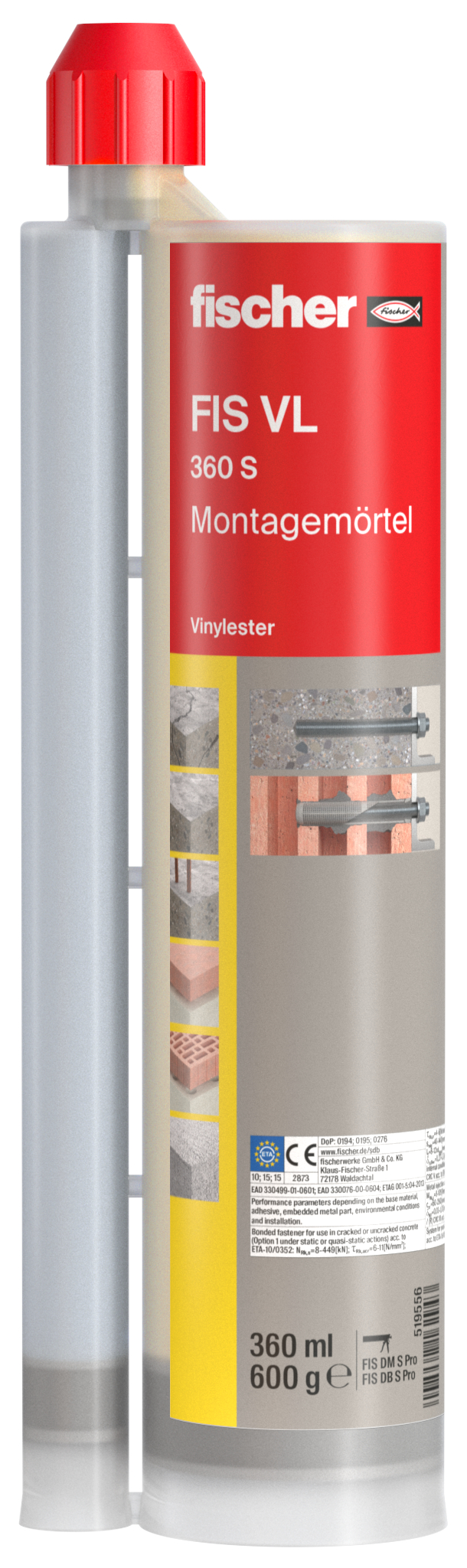fischer Deutschland Vertriebs GmbH fischer Montagemörtel FIS VL 360 S 519556
