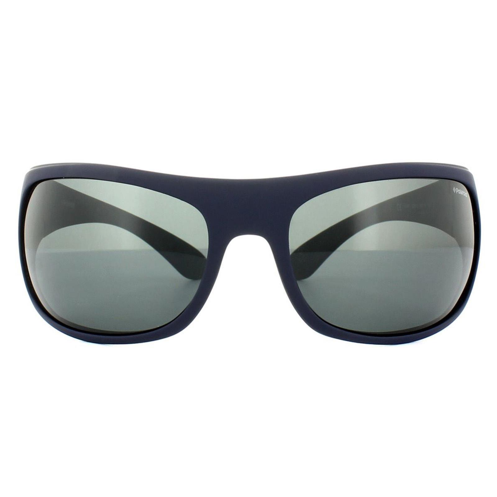 Polaroid Sport Wrap unisex mat donkerblauw grijs gepolariseerde zonnebril