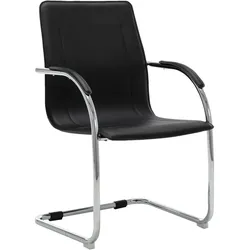 vidaXL Freischwinger Bürostuhl Schwarz Kunstleder