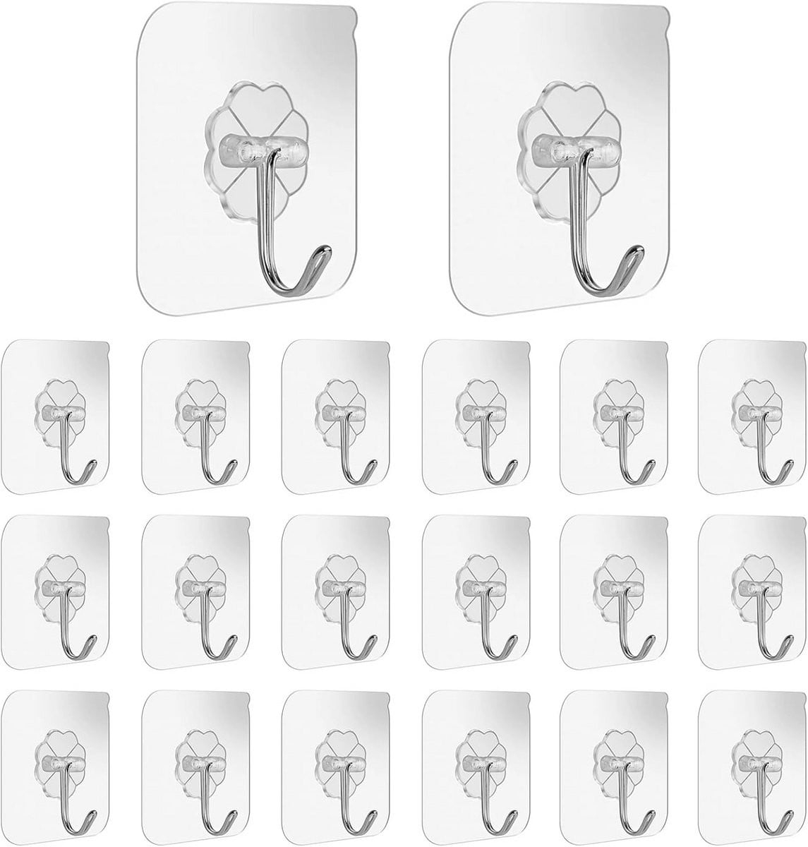 20x Sterke Zelfklevende Haken - Transparant - Voor Badkamer, Keuken en Plafond
