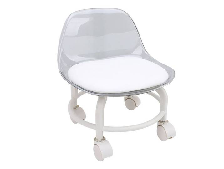 OMABETA Tabouret à faible rouleau Tabouret à faible roule sport avec Blanc transparent