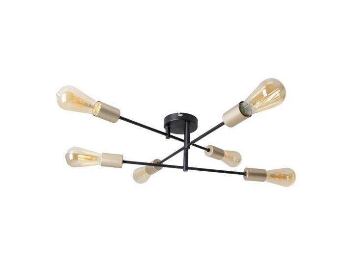 Näve Deckenleuchte Modo, Schwarz, Goldfarben, Metall, Kunststoff, 17.5 cm, verstellbare Arme, Lampen & Leuchten, Innenbeleuchtung, Deckenleuchten, Deckenleuchten