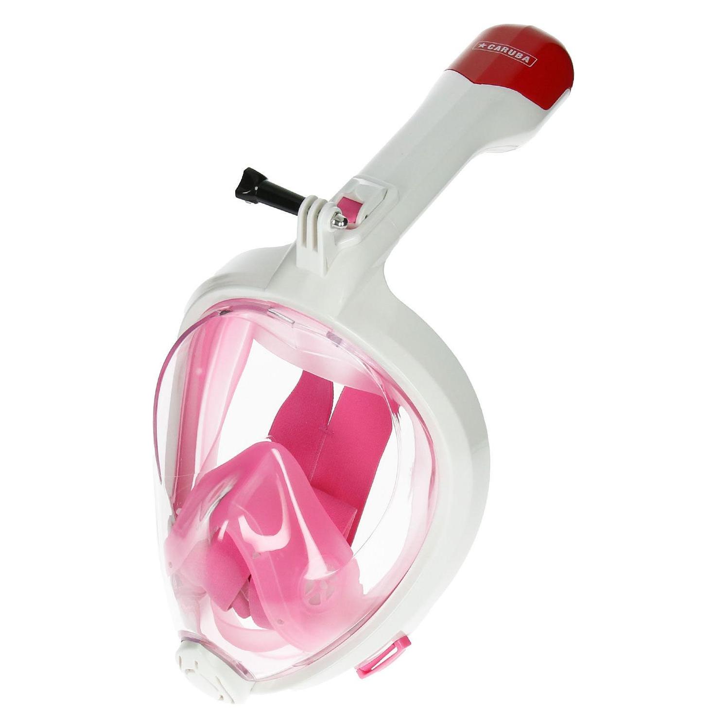 Caruba Vollgesichts Schnorchelmaske Swift faltbar + Action Cam Halterung (rosa L/XL) (35325259)