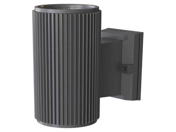 Applique murale\, métal\, gris\, IP54\, 1x douille E27\, hauteur 16cm