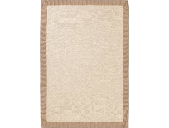 Babydecke BIEDERLACK Babydecke Wool Knit , beige (nature), B:75cm L:100cm, Wolle, Wohndecken, Babydecke, 75 x 100, mit kontrastfarbigem Patentrand