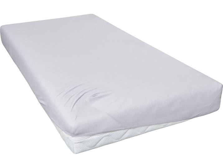 Spannbettlaken PRIMERA Jersey , grau (hellgrau), B:70cm L:140cm, Jersey, Obermaterial: 100% Baumwolle, Bettlaken, Spannbettlaken, für Kindermatratzen, für Matratzengröße 70x140cm, 100% Baumwolle