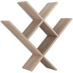 Mein-Regal Wandregal VALLE 75x22x78cm MDF Holz bis zu 5 Fächer natur