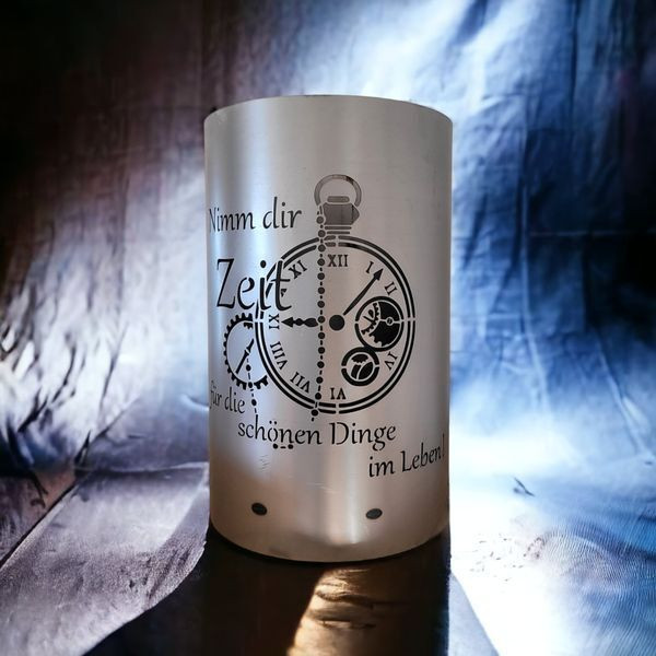 Vuurtong vuurkorf TiKo-Metalldesign GmbH met tekst Tijd - Neem de tijd voor de mooie dingen in het leven