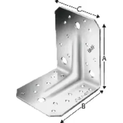 Winkelverbinder mit Rippe, Stahl verzinkt, ABR 105