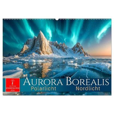 Aurora Borealis - Polarlicht Nordlicht (Wandkalender 2026 DIN A2 quer), CALVENDO Monatskalender