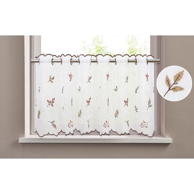 Scheibengardine OTTO HOME "Alphonse" Gr. 4, braun, B:120cm H:45cm, Voile, Polyester, Gardinen, Bestickt, floral, gemustert, schöne Haptik