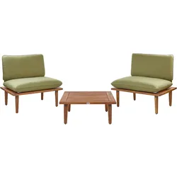 2-SITZER LOUNGE SET zertifiziertes Akazienholz Olivgrün Frascati