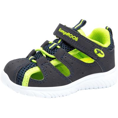 Sandale KANGAROOS "KI-Rock Lite EV", Mädchen, Gr. 24, blau (blau, lime), Synthetik, Textil, Schuhe Sandale