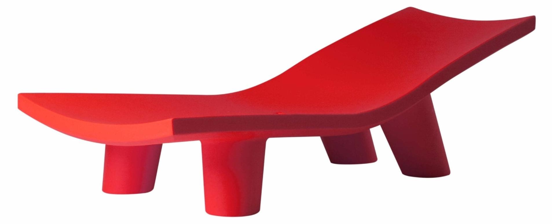 Moderne Sonnenliege aus Polyethylen für Garten und Pool Slide Low Lita Lounge - Rot