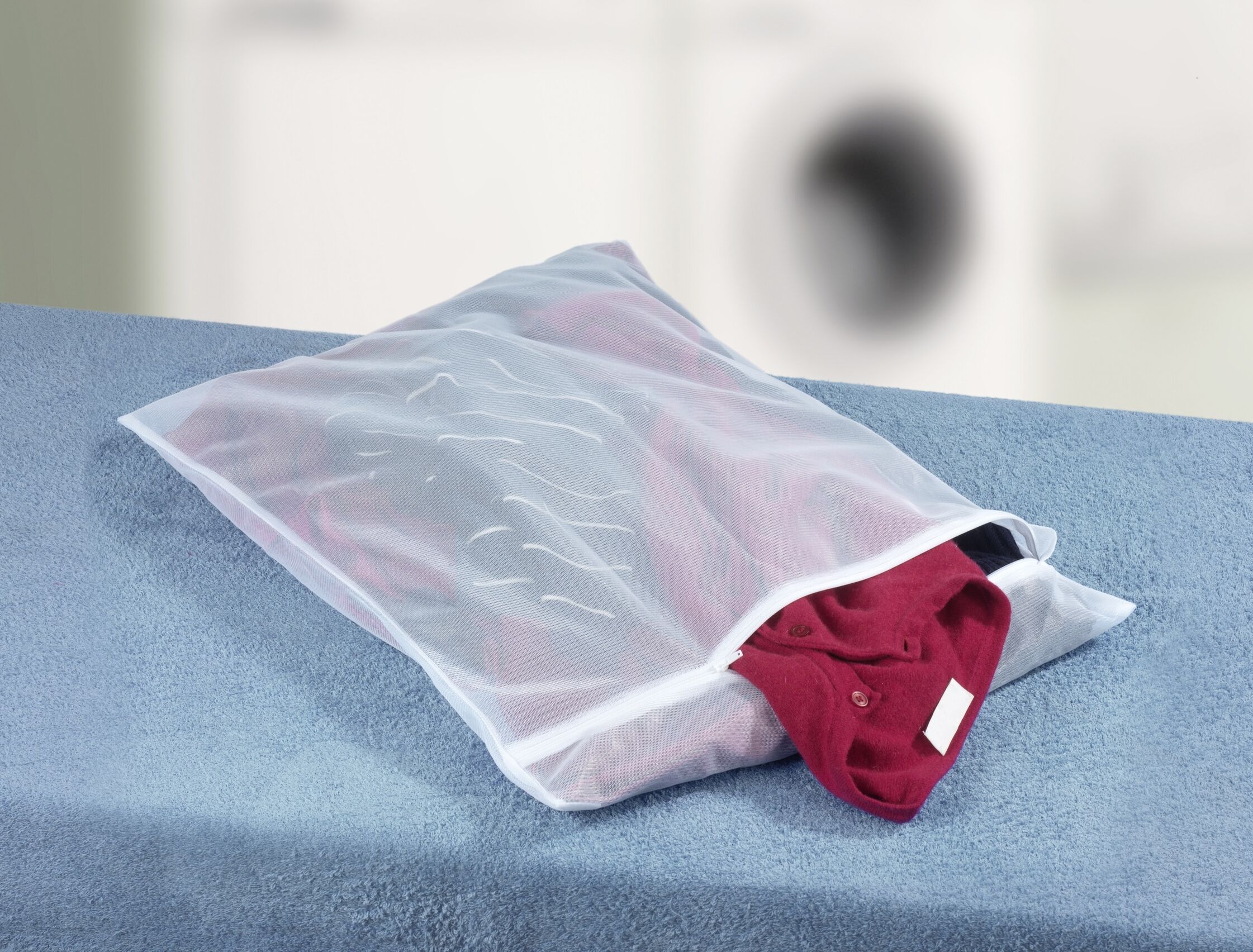 Wäschenetz WENKO "Universal 3 kg", weiß, B:50cm L:70cm, Polyester, Wäschesäckchen, Wäschenetz, Wäschebeutel zum Schutz für Feinwäsche, mit Reißverschluss, kochfest