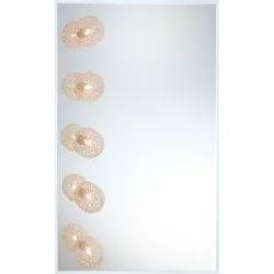 Wandlampe Wandleuchte Spiegelleuchte Schlafzimmerlampe Flur, 5 flammig, Metall klar Geflecht, 5x G9 Fassungen, HxBxT 90x60x13 cm