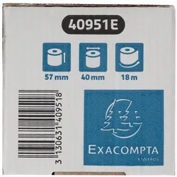 Exacompta Thermorolle 52g 57x40mm, für Kartenbelege, Safe Contact