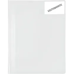 Schnellhefter mit weissen Heftzungen, Taschen vorn+innen,A4, weiß
