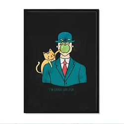 POSTER Katzen Kunst A3 Schwarzer Rahmen
