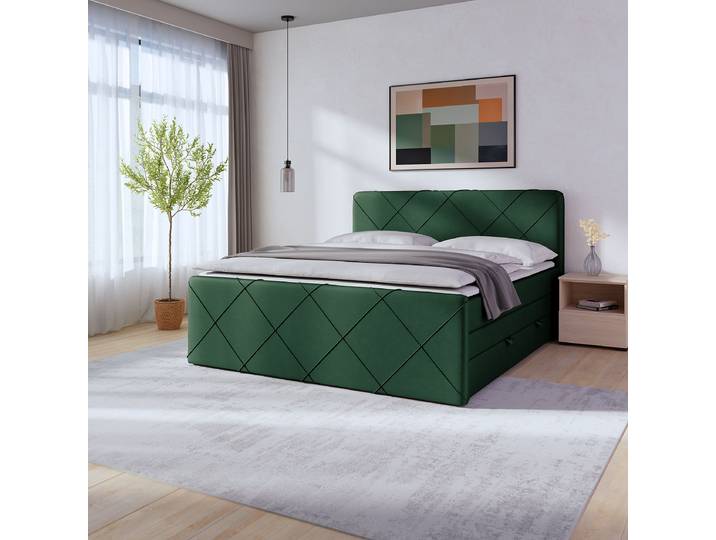 Boxspringbett 180 x 200cm Samt Krysia Grün H3