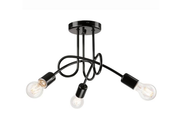 Deckenleuchte Camilla, Schwarz Hochglanz, Metall, spiralförmig, 36 cm, CE, Lampen & Leuchten, Innenbeleuchtung, Deckenleuchten, Deckenleuchten