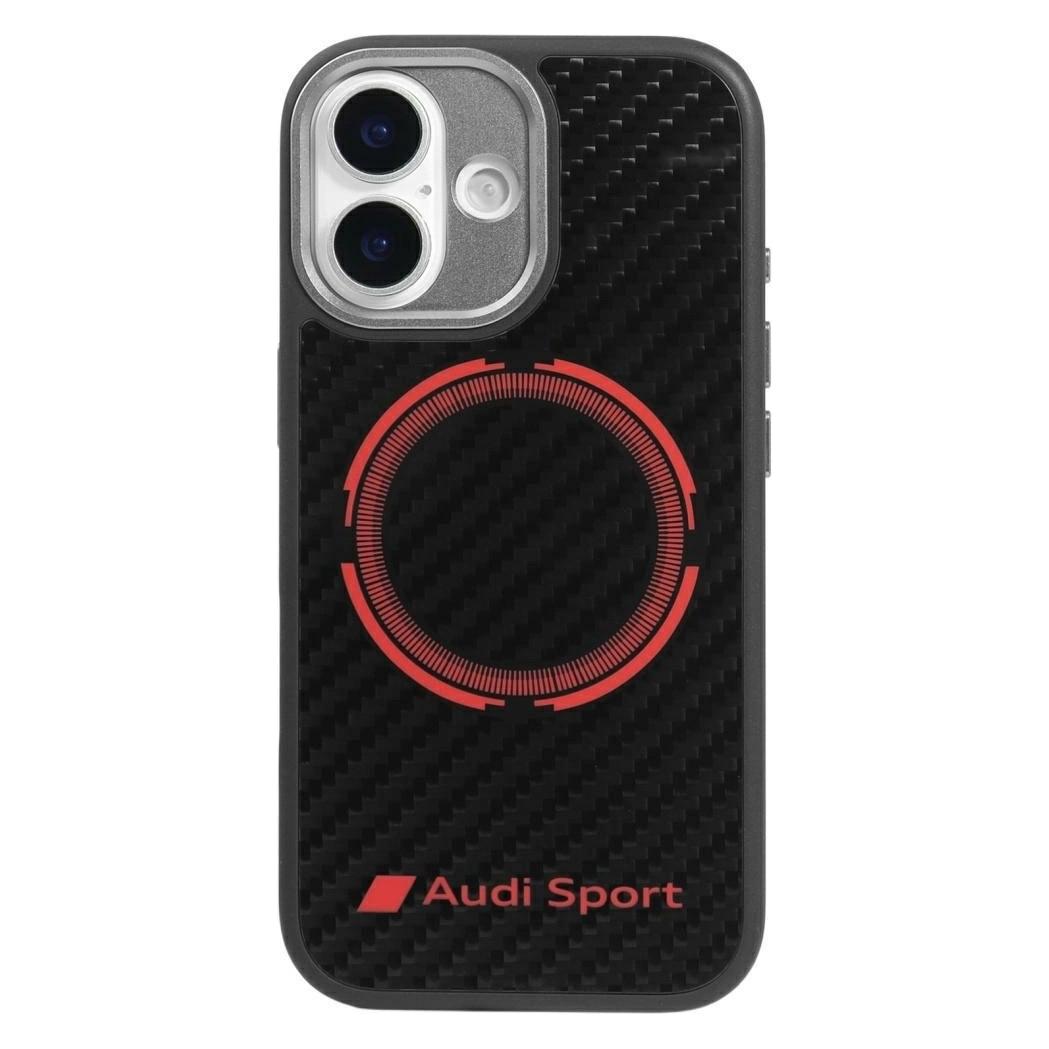 Case Audi RSQ Carbon Fiber Sport Red Circle MagSafe for iPhone 17 black (Apple iPhone 17) (AUDI)