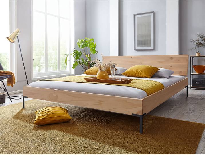 Massivholzbett Kevir 160 x 200cm Massivholz Fichte, geölt Braun Fichte