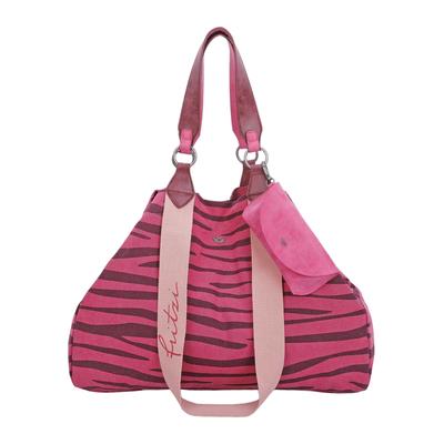 Henkeltasche FRITZI AUS PREUSSEN "Izzy", Damen, Gr. B/H/T: 16cm x 36cm x 50cm, rosa (rosa, pink), Baumwolle, unifarben, Taschen, aus veganen Materialien
