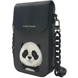 Pupa Milano Nimmy 3in1 Set phone bag + wallet + locator case black Big Eyed Pet 2.0 Panda, Powerbank, Schwarz