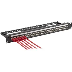 EFB 37598.1 24-Port Patchpanel Cat.6A 1HE bestückt mit Einbauadapter schwarz 375981