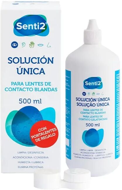 Senti-2 Solução Única Para Lentes De Contacto + Porta-Lentes 500 ml