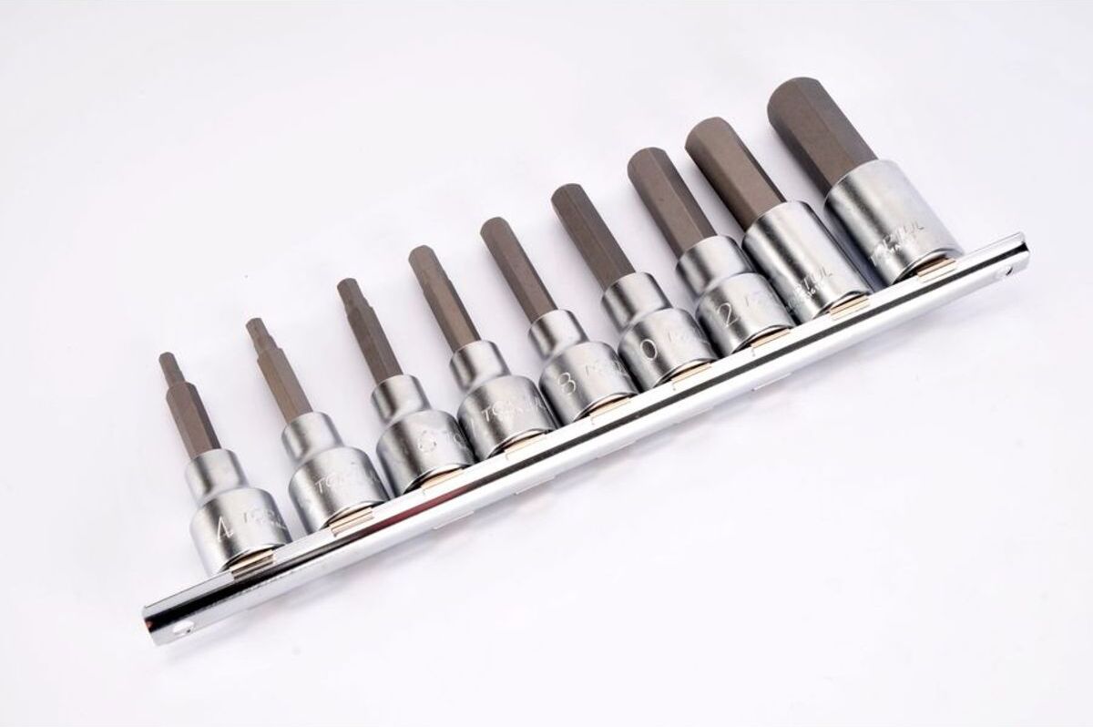 6-Kant-Stecknusssatz TOPTUL 1/2 zoll 9 Stück (4, 5, 6, 7, 8, 10, 12, 14, 17 mm)