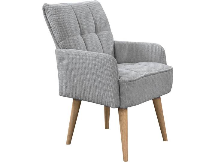 Armlehnstuhl EXXPO - SOFA FASHION Latte , grau (silber), B:58cm H:94cm T:69cm, Stühle, Armlehnstuhl