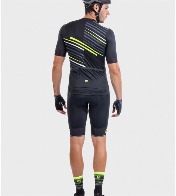 ALE' Maglia ciclismo  SOLID FLASH nero fluo