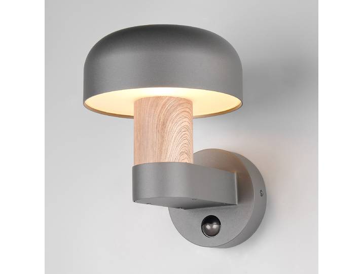 Außenwandleuchte Fraser mit Sensor 19 x 25 x 25cm Grau/Dunkelgrau/Beige