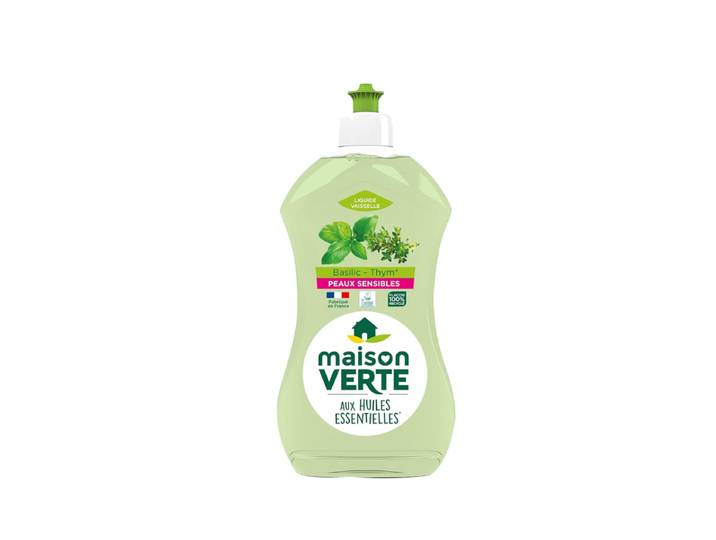 Maison Verte Liquide Vaisselle, Hypoallergénique, Thym &amp; Basilic, 500 ml