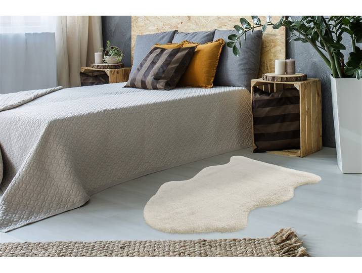 Hochflorteppich Cosy Sheepskin 525 60 x 2 x 90cm Beige/Ivory