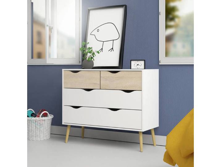 Commode Caroline 98x39h81 cm Blanc Chêne